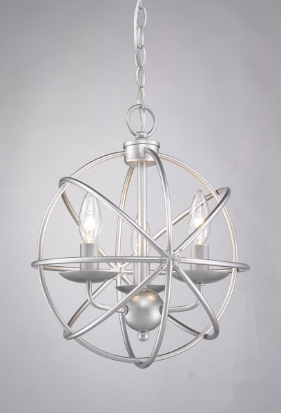 Silver Framed Cage Light Fixture